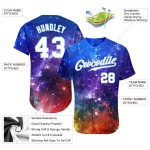 Benutzerdefiniertes Galactic Weiß-Hellblau 3D Authentic Baseball-Trikot Benutzerdefiniertes Galactic Weiß-Hellblau 3D Authentic Baseball-Trikot