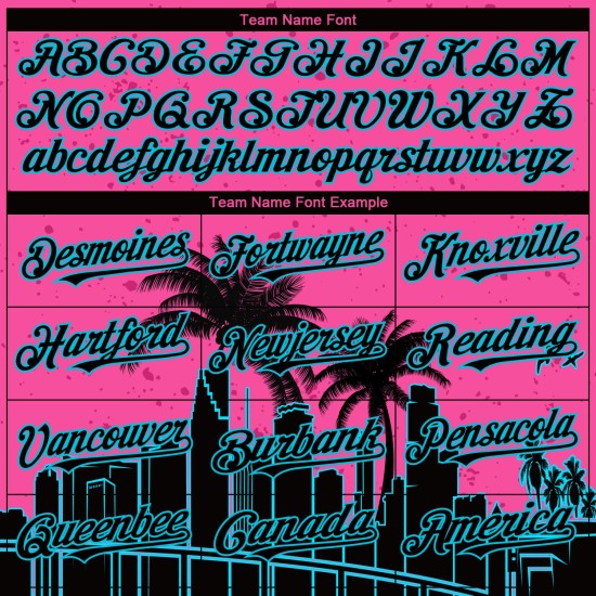 Benutzerdefinierte Pink Lakes Blau-Schwarz 3D Miami Palmen City Edition Authentic Baseball Jersey Benutzerdefinierte Pink Lakes Blau-Schwarz 3D Miami Palmen City Edition Authentic Baseball Jersey