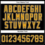 Benutzerdefiniertes authentisches Baseballtrikot mit schwarzen und goldenen Nadelstreifen in Gold-Weiß Benutzerdefiniertes authentisches Baseballtrikot mit schwarzen und goldenen Nadelstreifen in Gold-Weiß