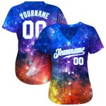 Benutzerdefiniertes Galactic Weiß-Hellblau 3D Authentic Baseball-Trikot Benutzerdefiniertes Galactic Weiß-Hellblau 3D Authentic Baseball-Trikot