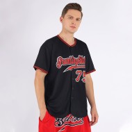 Benutzerdefiniertes authentisches schwarz-rot-weißes Baseballtrikot