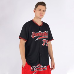 Benutzerdefiniertes authentisches schwarz-rot-weißes Baseballtrikot Benutzerdefiniertes authentisches schwarz-rot-weißes Baseballtrikot