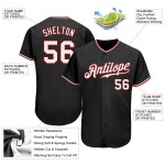 Benutzerdefiniertes authentisches schwarz-weiß-rotes Baseballtrikot Benutzerdefiniertes authentisches schwarz-weiß-rotes Baseballtrikot