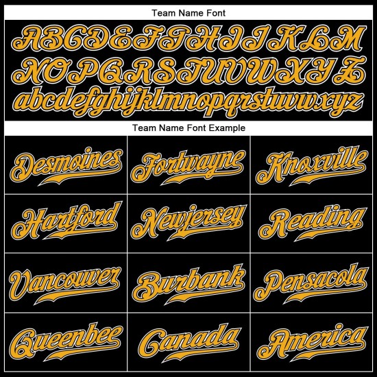 Benutzerdefiniertes authentisches Baseballtrikot mit schwarzen und goldenen Nadelstreifen in Gold-Weiß Benutzerdefiniertes authentisches Baseballtrikot mit schwarzen und goldenen Nadelstreifen in Gold-Weiß