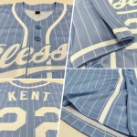 Benutzerdefinierte hellblau weiß Nadelstreifen weiß authentische Baseball Jersey Benutzerdefinierte hellblau weiß Nadelstreifen weiß authentische Baseball Jersey