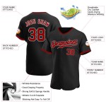 Benutzerdefiniertes authentisches schwarz-rot-weißes Baseballtrikot Benutzerdefiniertes authentisches schwarz-rot-weißes Baseballtrikot