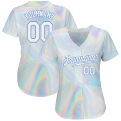 Benutzerdefiniertes 3D-Musterdesign Abstraktes trendiges holografisches Vaporwave-Stil-authentisches Baseball-Trikot Benutzerdefiniertes 3D-Musterdesign Abstraktes trendiges holografisches Vaporwave-Stil-authentisches Baseball-Trikot