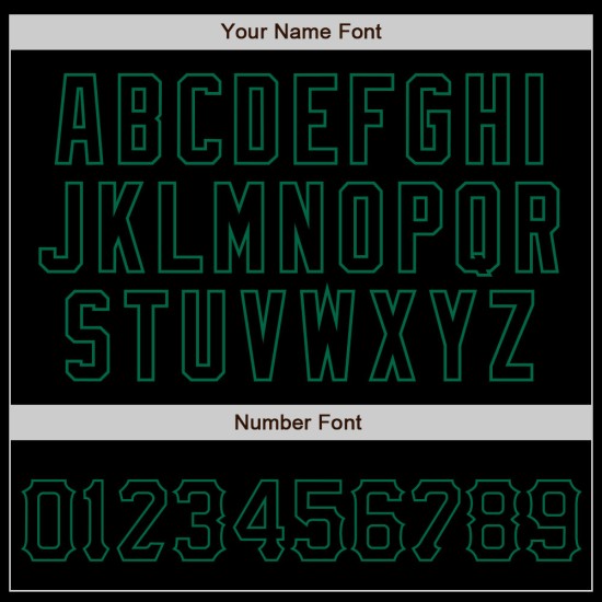 Benutzerdefiniertes authentisches Baseball-Trikot in Schwarz und Kelly Green Benutzerdefiniertes authentisches Baseball-Trikot in Schwarz und Kelly Green