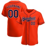 Benutzerdefiniertes authentisches orange-marineblau-weißes Baseballtrikot Benutzerdefiniertes authentisches orange-marineblau-weißes Baseballtrikot