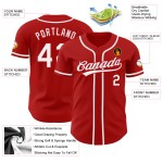 Benutzerdefiniertes authentisches rot-weißes Baseball-Trikot Benutzerdefiniertes authentisches rot-weißes Baseball-Trikot