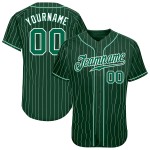 Benutzerdefinierte grün-weiß Nadelstreifen Kelly Grün-Weiß Authentic Baseball Jersey Benutzerdefinierte grün-weiß Nadelstreifen Kelly Grün-Weiß Authentic Baseball Jersey