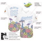Benutzerdefiniertes 3D-Musterdesign Bunte Blumen und Pilze Psychedelische Halluzination Authentisches Baseball-Trikot Benutzerdefiniertes 3D-Musterdesign Bunte Blumen und Pilze Psychedelische Halluzination Authentisches Baseball-Trikot