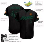 Benutzerdefiniertes authentisches Baseball-Trikot in Schwarz und Kelly Green Benutzerdefiniertes authentisches Baseball-Trikot in Schwarz und Kelly Green