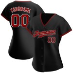 Benutzerdefiniertes authentisches schwarz-rot-weißes Baseballtrikot Benutzerdefiniertes authentisches schwarz-rot-weißes Baseballtrikot