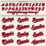 Benutzerdefiniertes authentisches Baseball-Trikot in Creme-Rot-Marineblau