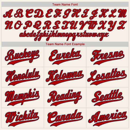 Benutzerdefiniertes authentisches Baseball-Trikot in Creme-Rot-Marineblau