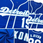 Benutzerdefiniertes authentisches Baseball-Trikot in Königsblau-Hellblau Benutzerdefiniertes authentisches Baseball-Trikot in Königsblau-Hellblau
