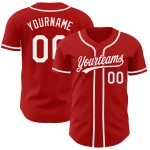 Benutzerdefiniertes authentisches rot-weißes Baseball-Trikot Benutzerdefiniertes authentisches rot-weißes Baseball-Trikot