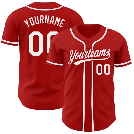 Benutzerdefiniertes authentisches rot-weißes Baseball-Trikot Benutzerdefiniertes authentisches rot-weißes Baseball-Trikot