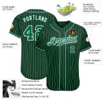 Benutzerdefinierte grün-weiß Nadelstreifen Kelly Grün-Weiß Authentic Baseball Jersey Benutzerdefinierte grün-weiß Nadelstreifen Kelly Grün-Weiß Authentic Baseball Jersey