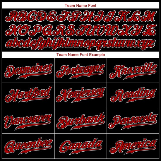 Benutzerdefiniertes authentisches schwarz-rot-weißes Baseballtrikot Benutzerdefiniertes authentisches schwarz-rot-weißes Baseballtrikot