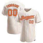Benutzerdefinierte weiß orange Nadelstreifen orange-schwarz authentische Baseball Jersey Benutzerdefinierte weiß orange Nadelstreifen orange-schwarz authentische Baseball Jersey