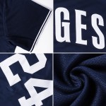 Benutzerdefiniertes authentisches Baseball-Trikot in Marineblau, Weiß und Hellblau