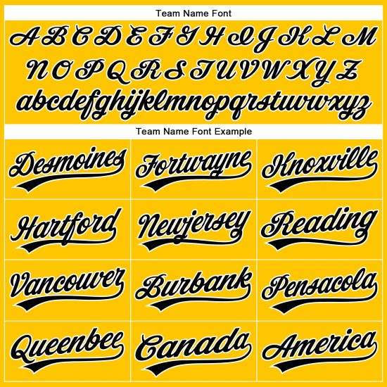 Benutzerdefiniertes authentisches gelb-schwarz-weißes Baseballtrikot Benutzerdefiniertes authentisches gelb-schwarz-weißes Baseballtrikot