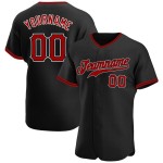 Benutzerdefiniertes authentisches schwarz-rot-weißes Baseballtrikot Benutzerdefiniertes authentisches schwarz-rot-weißes Baseballtrikot