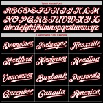 Benutzerdefiniertes authentisches schwarz-weiß-rotes Baseballtrikot Benutzerdefiniertes authentisches schwarz-weiß-rotes Baseballtrikot