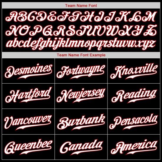 Benutzerdefiniertes authentisches schwarz-weiß-rotes Baseballtrikot Benutzerdefiniertes authentisches schwarz-weiß-rotes Baseballtrikot