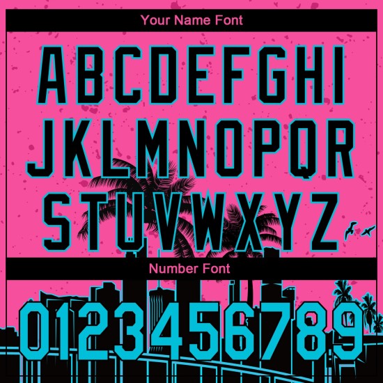 Benutzerdefinierte Pink Lakes Blau-Schwarz 3D Miami Palmen City Edition Authentic Baseball Jersey Benutzerdefinierte Pink Lakes Blau-Schwarz 3D Miami Palmen City Edition Authentic Baseball Jersey