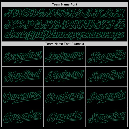 Benutzerdefiniertes authentisches Baseball-Trikot in Schwarz und Kelly Green Benutzerdefiniertes authentisches Baseball-Trikot in Schwarz und Kelly Green