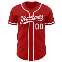 Benutzerdefiniertes authentisches rot-weißes Baseball-Trikot