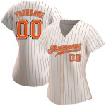 Benutzerdefinierte weiß orange Nadelstreifen orange-schwarz authentische Baseball Jersey Benutzerdefinierte weiß orange Nadelstreifen orange-schwarz authentische Baseball Jersey