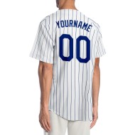 Benutzerdefiniertes weißes Royal Pinstripe Royal-White Authentic Baseball-Trikot
