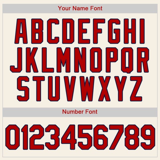 Benutzerdefiniertes authentisches Baseball-Trikot in Creme-Rot-Marineblau