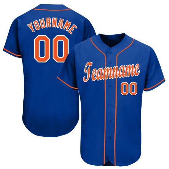 Individuelles Royal Orange-Weiß Baseball-Trikot Individuelles Royal Orange-Weiß Baseball-Trikot