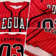 Benutzerdefinierte rot weiß Nadelstreifen schwarz-weiß authentische Baseball Jersey Benutzerdefinierte rot weiß Nadelstreifen schwarz-weiß authentische Baseball Jersey