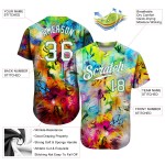 Benutzerdefiniertes Scratch Graffiti Muster Weiß-Kelly Grün 3D Authentic Baseball Jersey Benutzerdefiniertes Scratch Graffiti Muster Weiß-Kelly Grün 3D Authentic Baseball Jersey